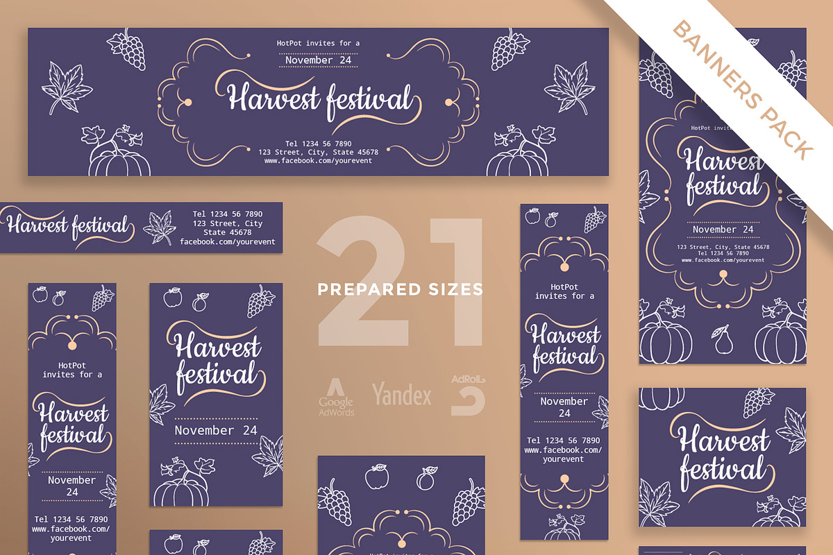 Banners Pack | Harvest Festival in Templates - product preview 8
