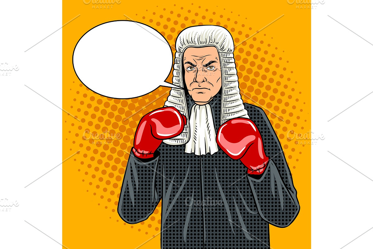 Judge with boxing gloves pop art vector in Illustrations - product preview 8