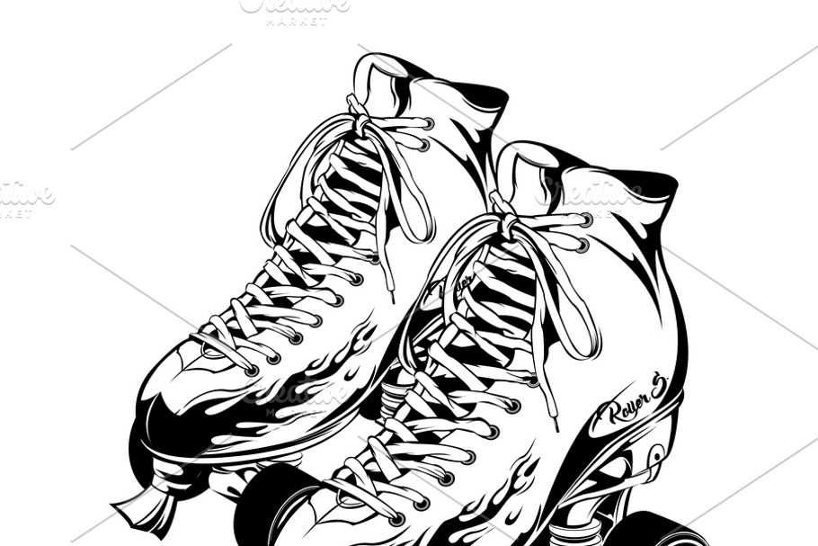 Pair Of Quad Roller Skates in Illustrations - product preview 8