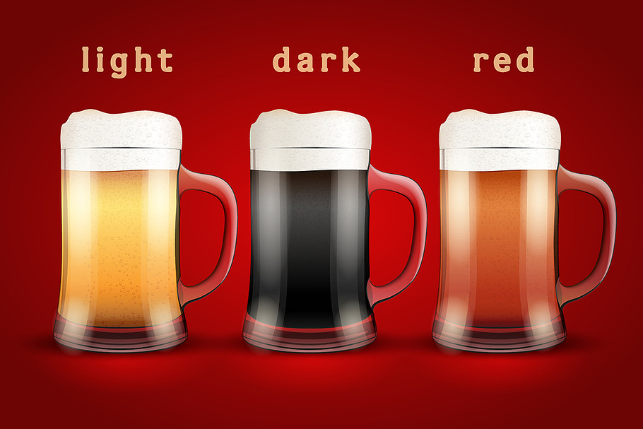 Vector Poster of Beer mugs in Illustrations - product preview 8