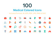 100 Medical Colored Icons