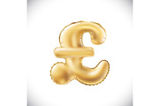 vector Gold pound sterling balloons
