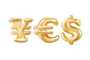vector Gold yes dollar euro yen