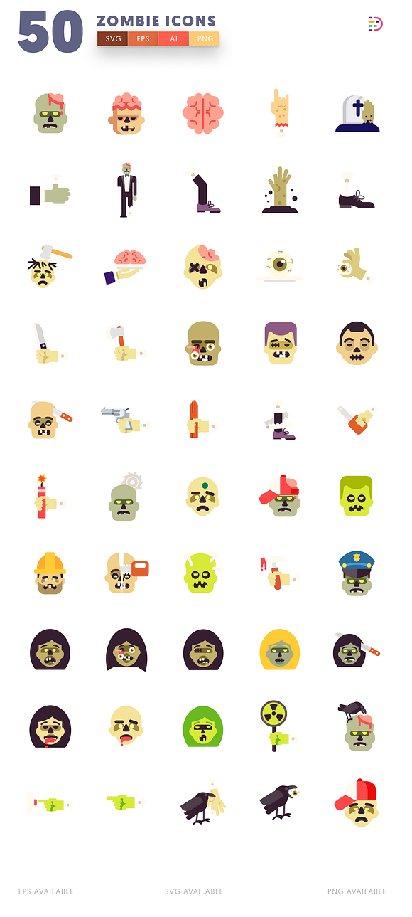 Halloween Zombie Icons in Icons - product preview 3