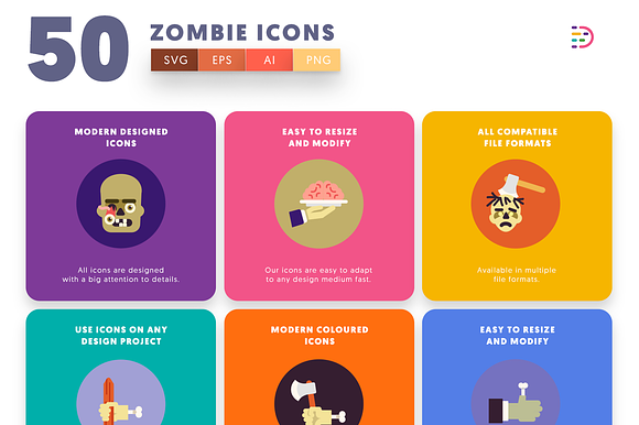 Halloween Zombie Icons in Icons - product preview 5