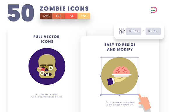 Halloween Zombie Icons in Icons - product preview 6