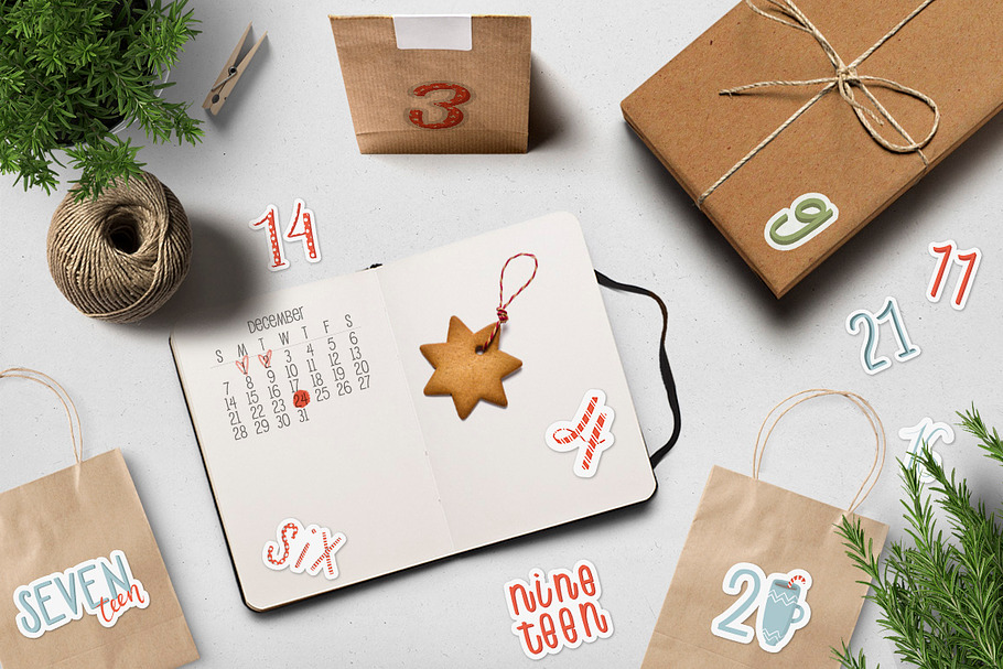 Cute christmas calendars in Objects - product preview 8