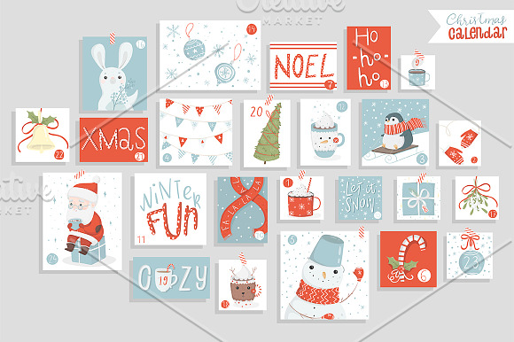 Cute christmas calendars in Objects - product preview 4