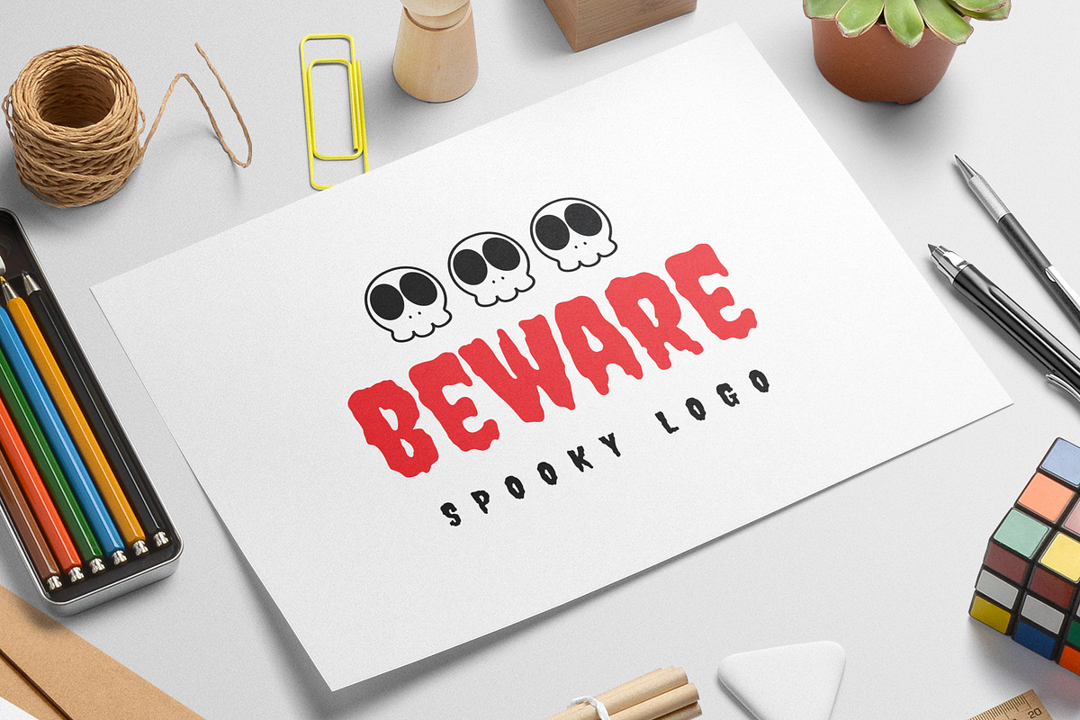 Beware logo template in Logo Templates - product preview 8