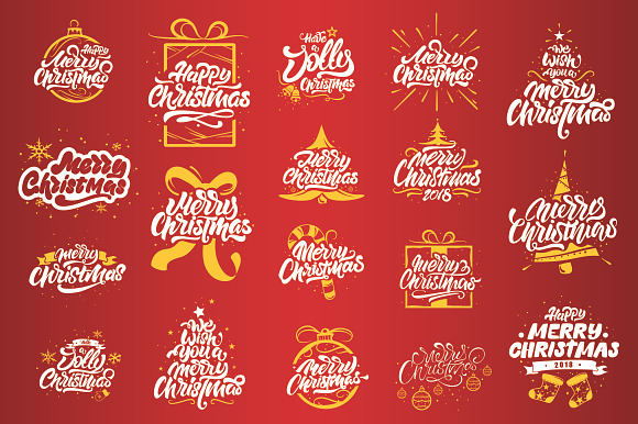 Christmas lettering set in Illustrations - product preview 2
