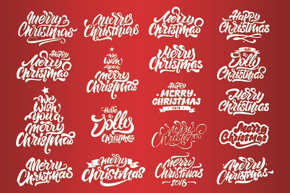 Christmas lettering set in Illustrations - product preview 3
