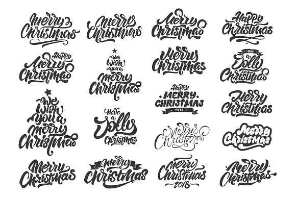 Christmas lettering set in Illustrations - product preview 4