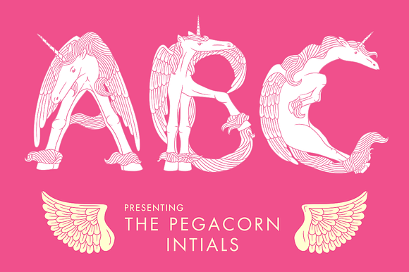 Pegacorn Initials in Display Fonts - product preview 6