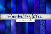 Blue foil and glitter