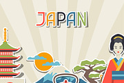 Japan sticker backgrounds.