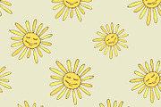 Pattern with happy sun