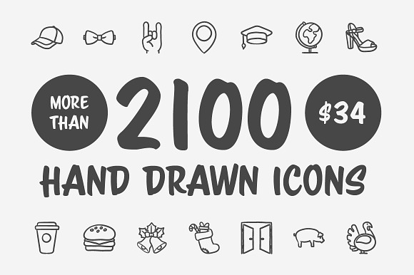2100 Hand drawn vector icons in Hand Drawn Icons - product preview 42