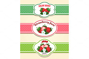 Strawberry fruit label set