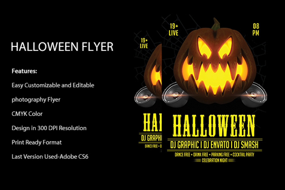 Halloween Party Flyer Template  in Flyer Templates - product preview 8