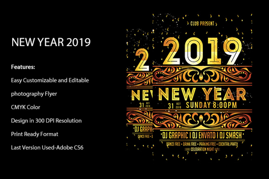 New Years Eve Flyer Template in Flyer Templates - product preview 8