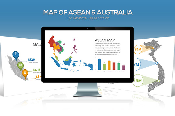 ASEAN & Australia Maps For Keynote