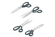 Isometric vector tailor scissors isolated on white. Scissors for cutting and sewing.