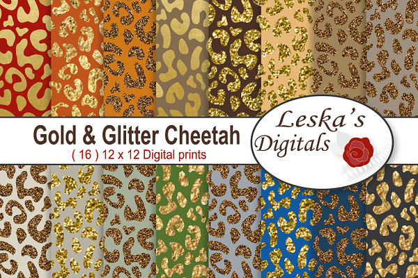 Gold & Glitter Cheetah Backgrounds