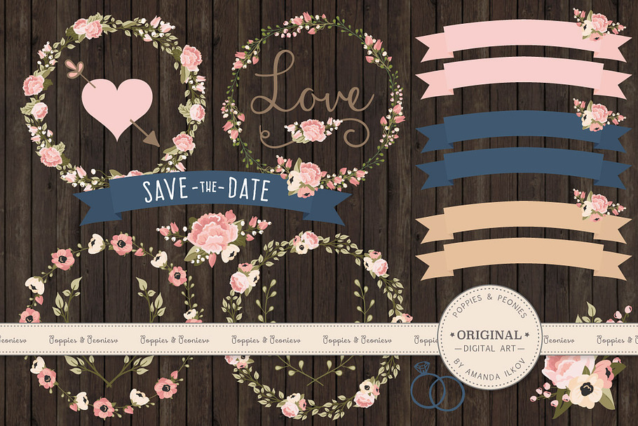 Wedding Floral Clipart & Vectors in Illustrations - product preview 8