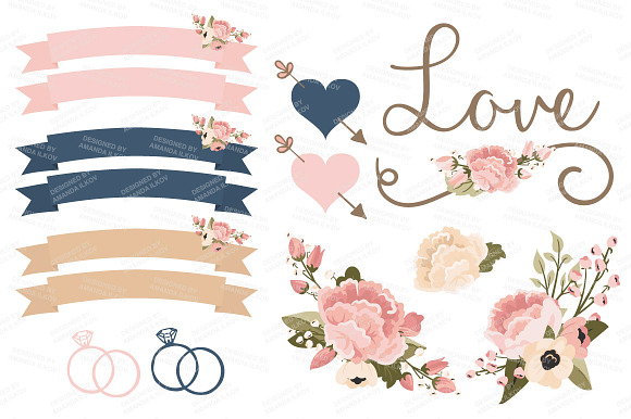 Wedding Floral Clipart & Vectors in Illustrations - product preview 2