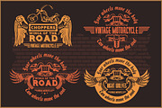 Vintage motorcycle labels