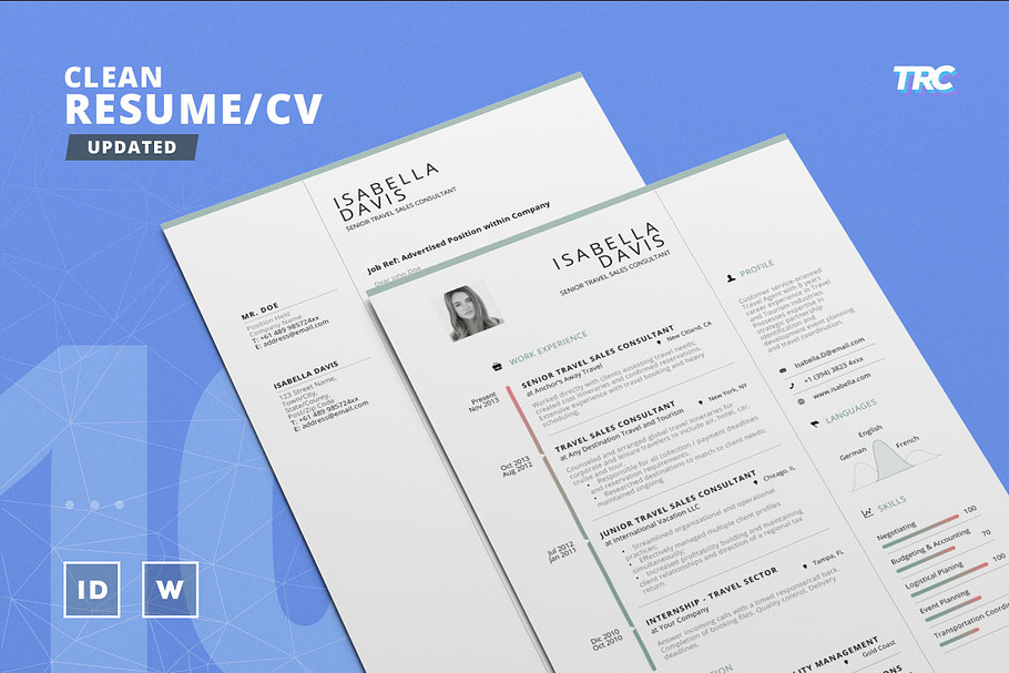 Clean Resume/Cv Template Volume 10 in Resume Templates - product preview 8