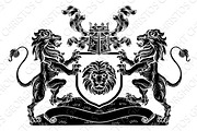 Lion Heraldic Coat of Arms Shield Crest Emblem