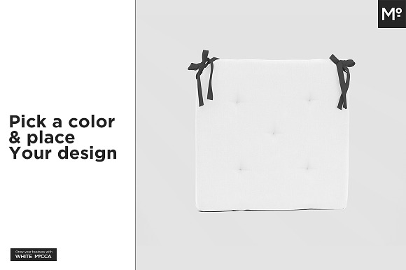 Chair Cushion Seat Pad Mock-up in Product Mockups - product preview 3