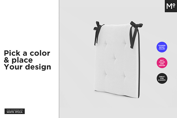 Chair Cushion Seat Pad Mock-up in Product Mockups - product preview 5