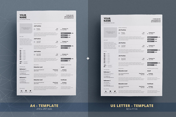 Clean Resume/Cv Template Volume 6 in Resume Templates - product preview 3