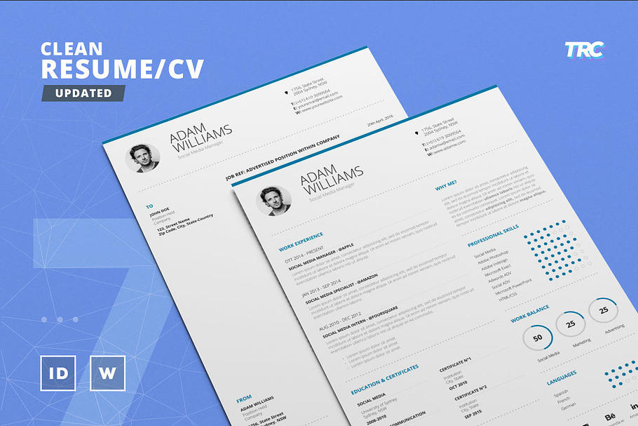 Clean Resume/Cv Template Volume 7 in Resume Templates - product preview 8
