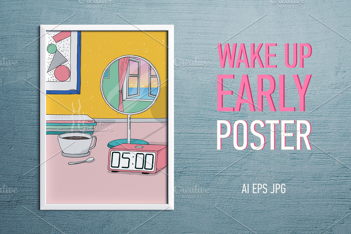 Waking up early in the morning in Illustrations - product preview 8