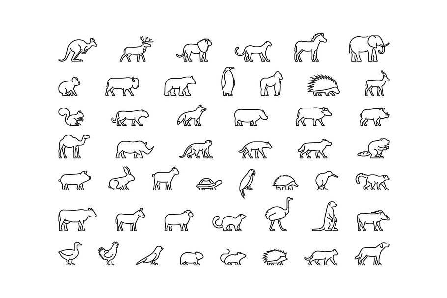 Big set of linear animals in Animal Icons - product preview 8