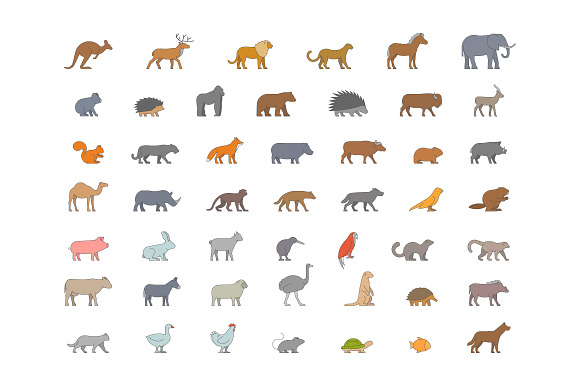 Big set of linear animals in Animal Icons - product preview 1