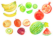 Watercolor Fruit Clipart Set 2