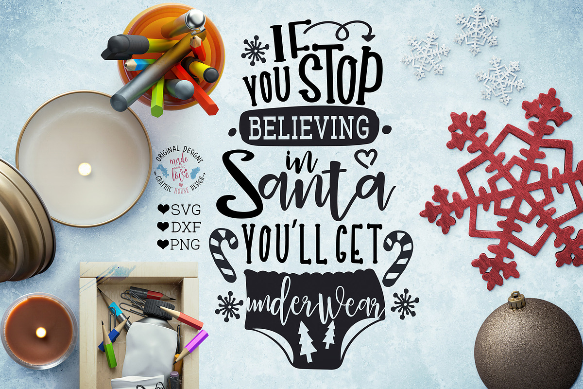 Believe in Santa Cut File in Illustrations - product preview 8