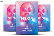 2in1 GLOSSY NEON Flyer Template