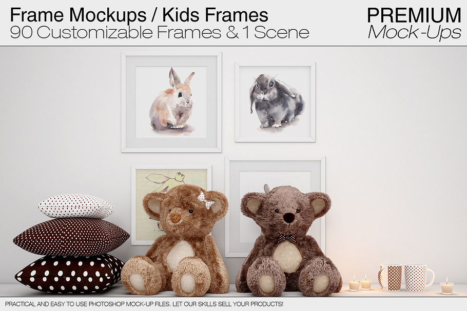 Kids Room Frames & Wall Mockup in Print Mockups - product preview 8