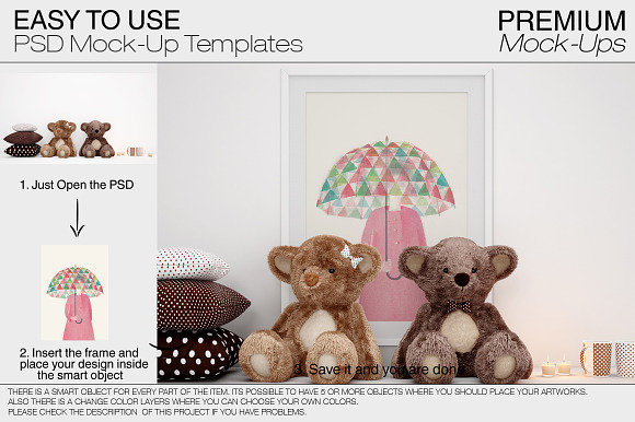 Kids Room Frames & Wall Mockup in Print Mockups - product preview 13