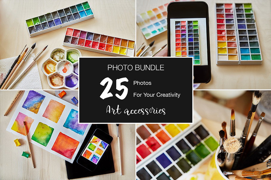 Art Accessories Photo Bundle in Print Mockups - product preview 8