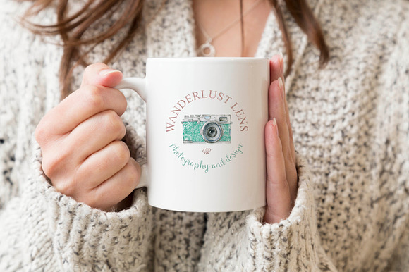 Woman holding mug mockup in Product Mockups - product preview 3