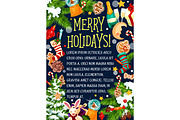 Christmas merry holidays vector greeting card