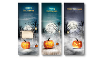 Group of Halloween banners
