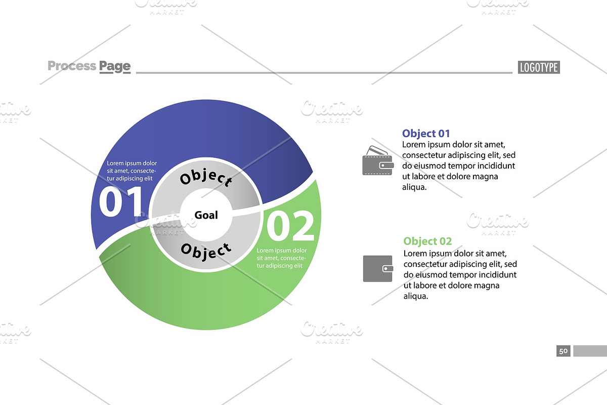 Two Circle Options Slide Template in Textures - product preview 8