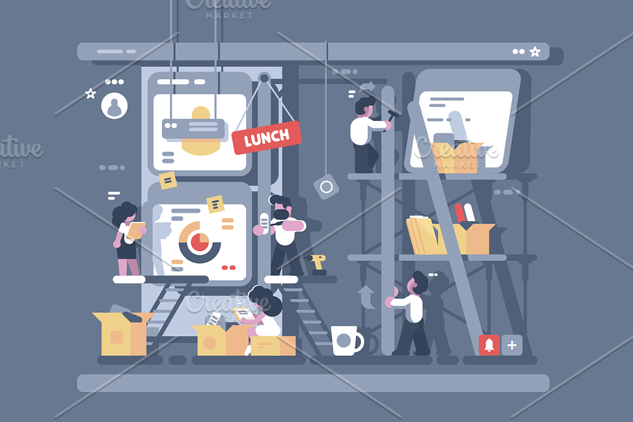 Team work on design and programming in Illustrations - product preview 8